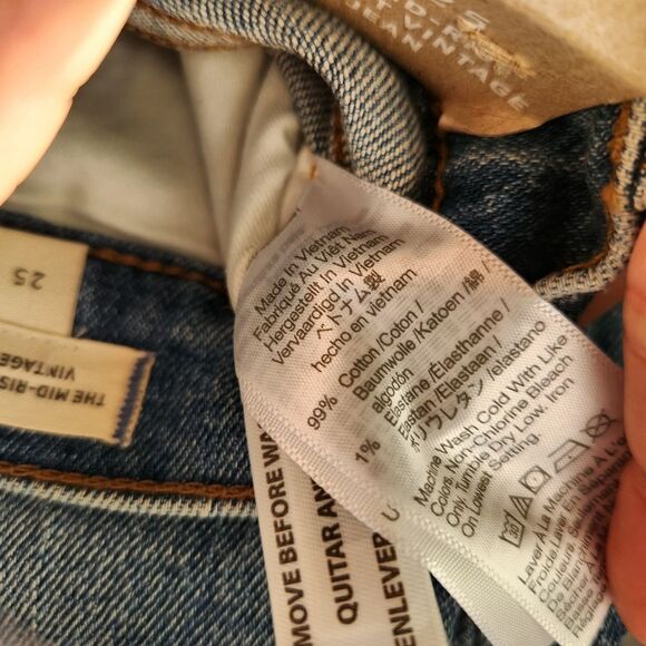 NWT Madewell The Mid-Rise Perfect Vintage Jean : Knee-Rip Edition SIZE 25 - Picture 7 of 7